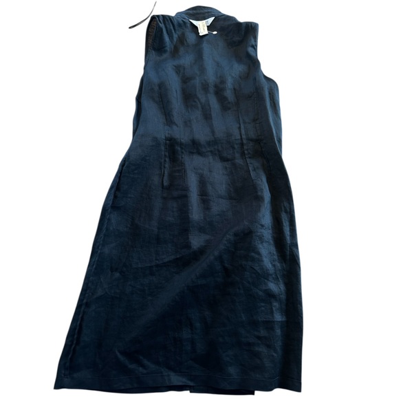 NWT Allison Taylor 100% Linen Black Utility Safari Belted Shirt Dress Size 10 M - Picture 10 of 14